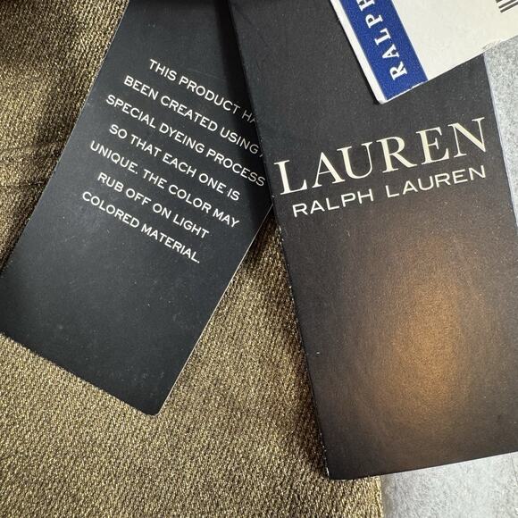 Ralph Lauren Gold Metallic High Rise Skinny Ankle Jeans Women’s 18 Super Stretch - Picture 6 of 16